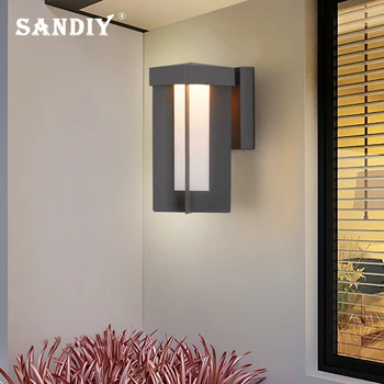 SANDIY Светодиодный настенный светильник, Водонепроницаемый внешний бра, светильник для наружного освещения сада, двора, светильник IP65 для балкона, крыльца