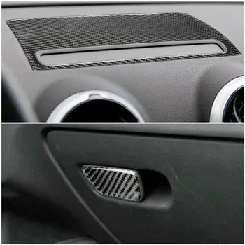 Автомобильная навигационная панель из углеродного волокна, обшивка перчаточного ящика, декоративные накладки, накладные планки для Audi A3 8V 14-19, автомобильные внутренние аксессуары
