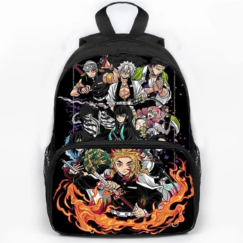 Большая емкость Demon Slayer: Kimetsu no Yaiba, Рюкзак для мальчиков и девочек, школьная сумка с аниме, Детская сумка для книг, Подростковый дорожный рюкзак