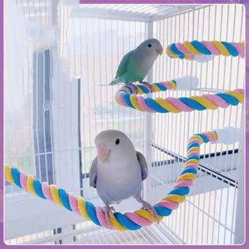 Попугай, Стоящий на плетеной веревке, Игрушки для жевания птиц, Гибкие домашние попугаи, использующие товары для домашних животных